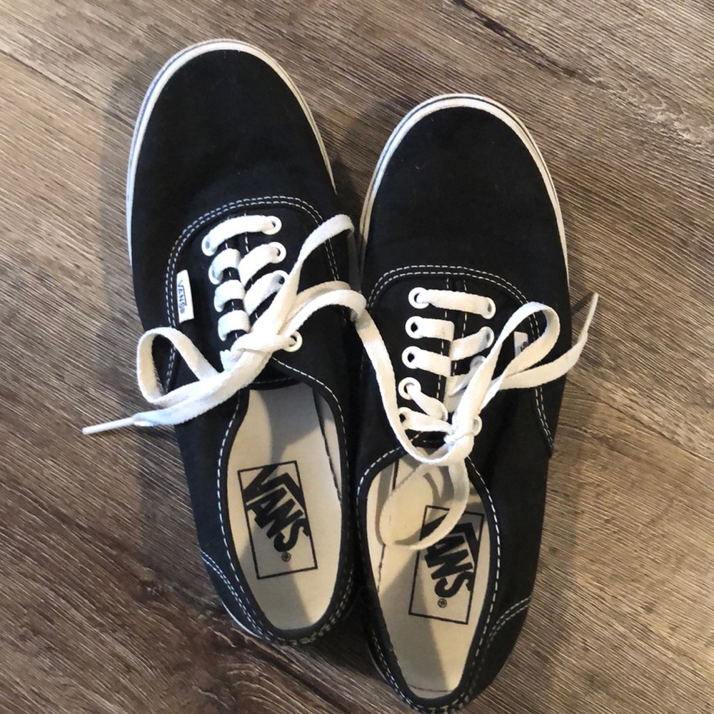 Black and white vans.